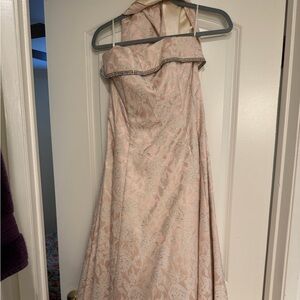 Jessica McClintock Strapless Dress in Blush Pink